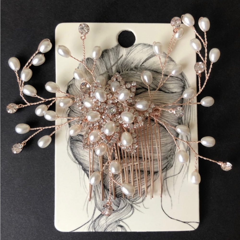Lovisa rhinestone and pearls hairpin clip wedding bridal jewelry